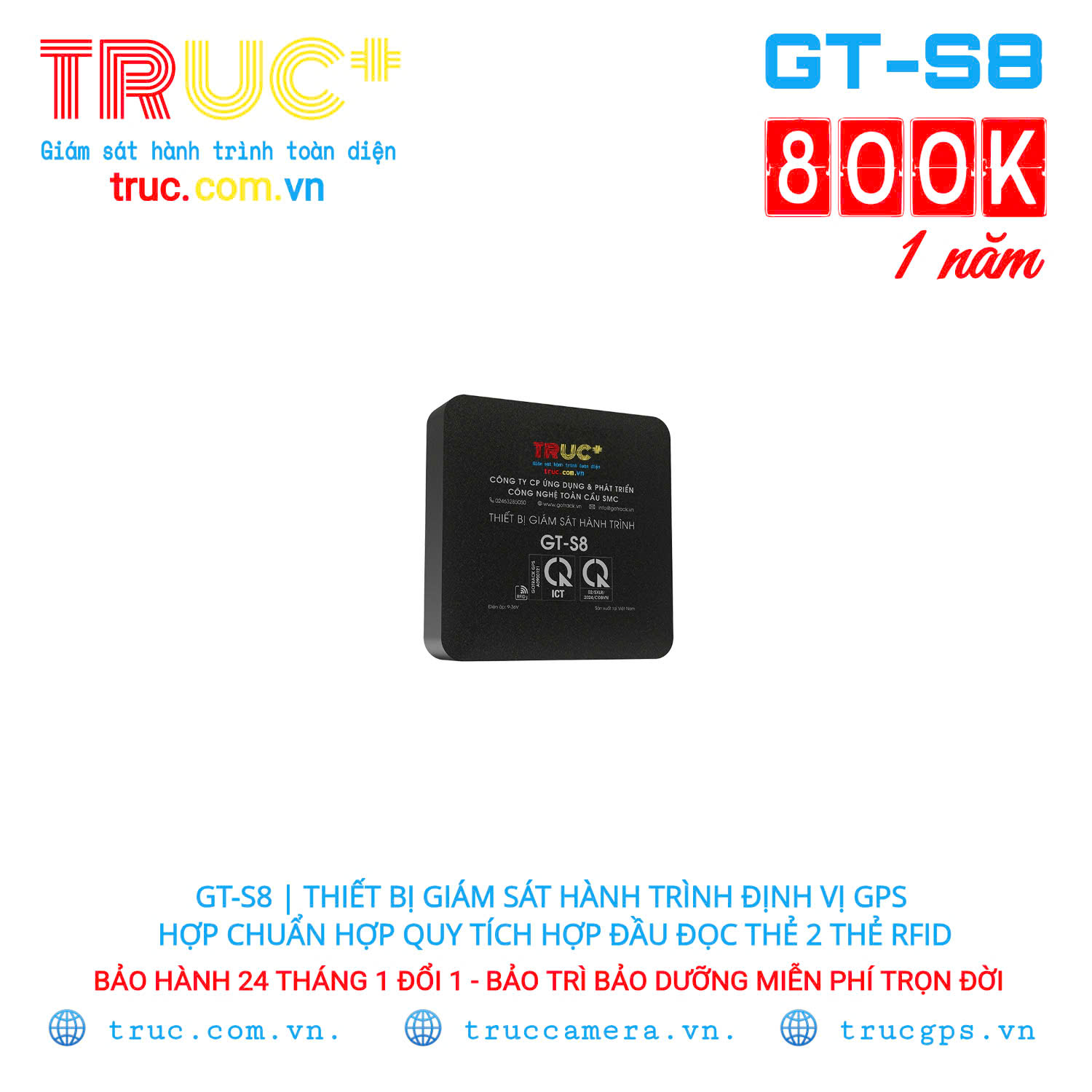 GT S8 | Thiết Bị Giám Sát Hành Trình Xe | Định Vị GPS 4G Quy Chuẩn Cao Cấp 2025