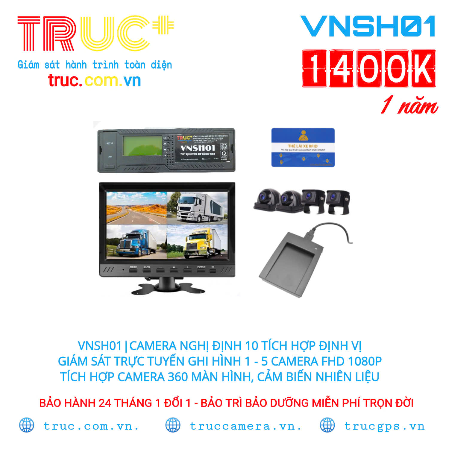 VNSH01 | Camera 360 Camera Nghị Định 10 Giám Sát Hành Trình Trực Tuyến Xe Đầu Kéo Xe Khách Xe Cứ Hộ Xe Cứu Thương Cảm Biến Giám Sát Nhiên Liệu