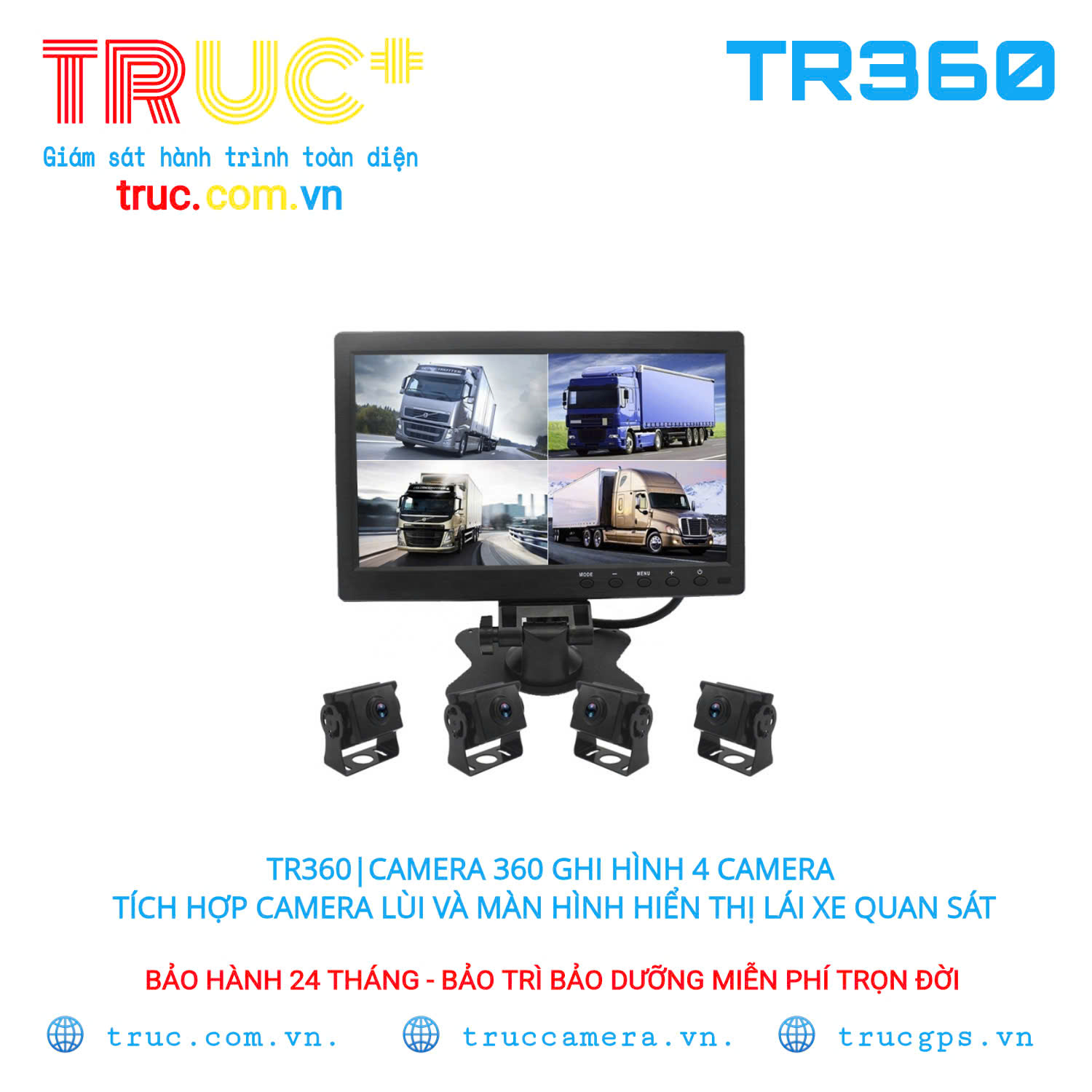 TR360 | Camera 360 Camera Hành Trình Chuyên Dùng Xe Tải Xe Khách Xe Đầu Kéo