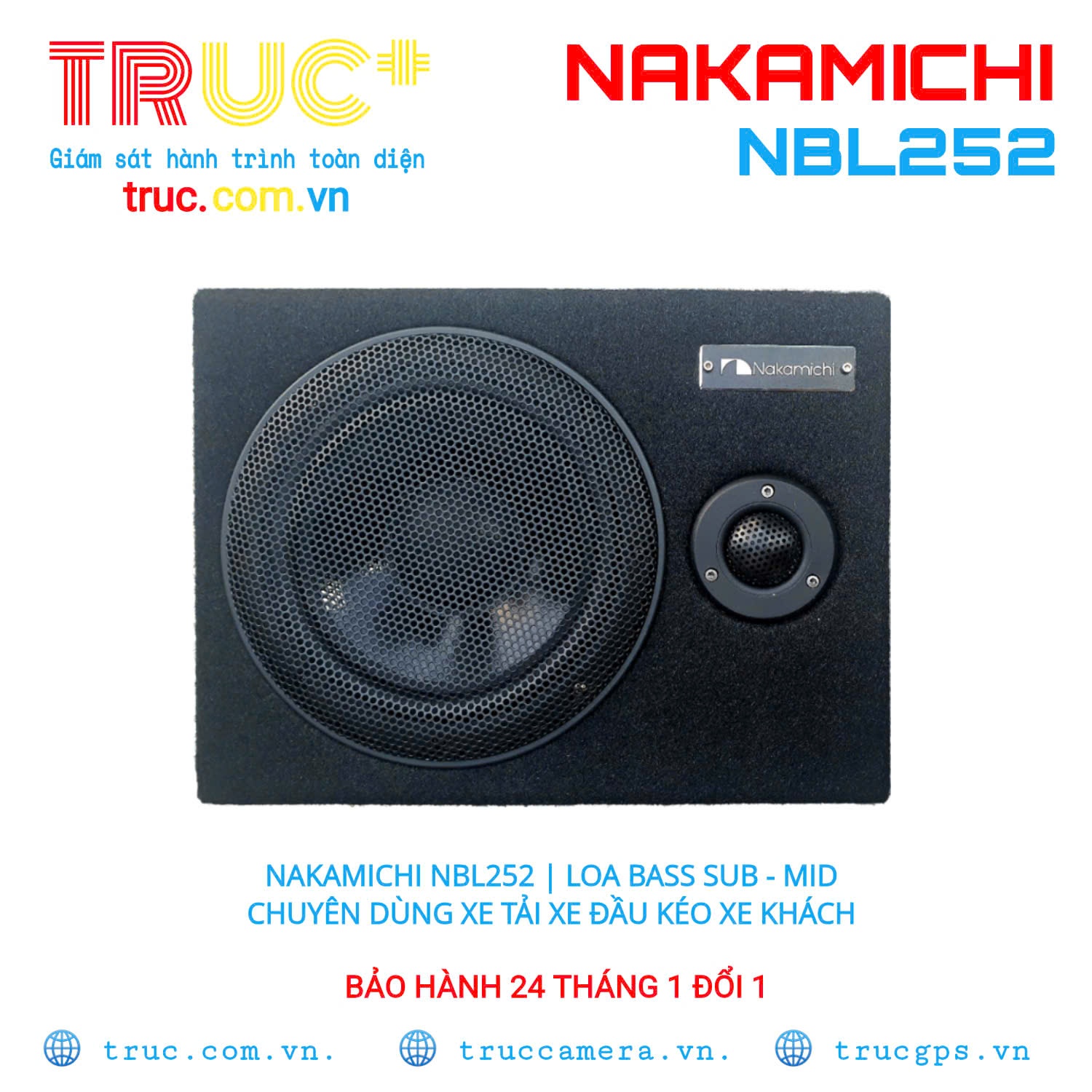NAKAMICHI NBL252 | Loa Sub Bass Mid Treble Xe Tải Xe Đầu Kéo Xe Khách