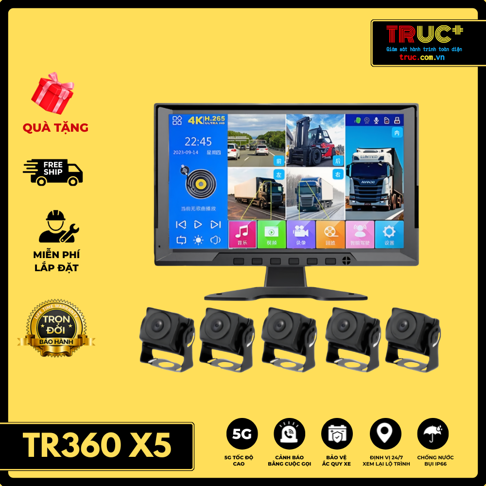 TR360 4K | Camera 360 Camera Hành Trình Chuyên Dùng Xe Tải Xe Khách Xe Đầu Kéo