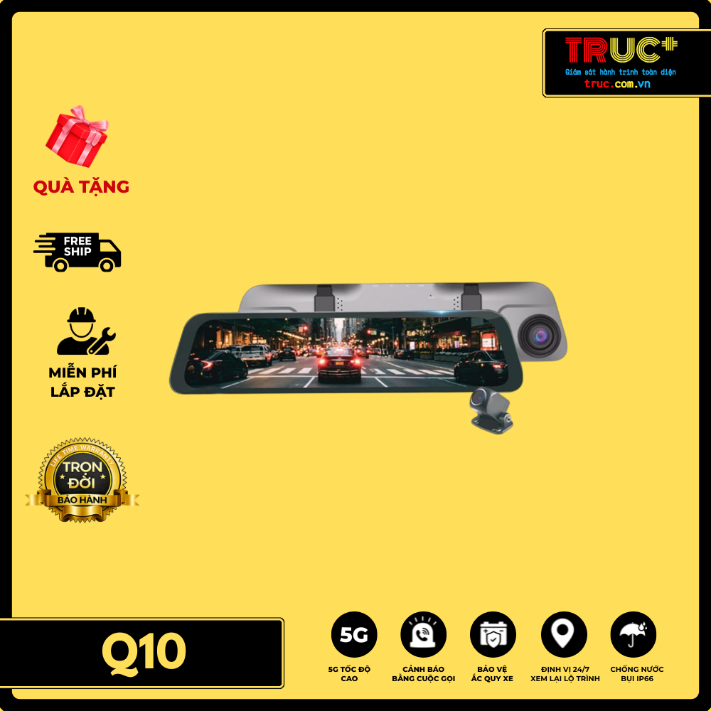Q10 | Camera hành trình ghi hình trước sau camera lùi FHD
